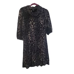 New Directions Cowl Neck Animal print dress Size 8